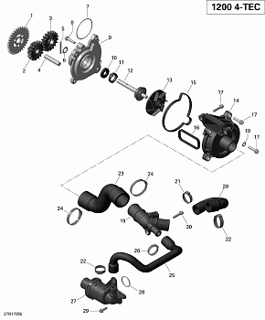 Engine Cooling - 1200iTC 4-TEC (GT LE - Renegade Enduro)