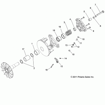 DRIVE TRAIN, PRIMARY CLUTCH - A16DAH57A1 (49ATVCLUTCHDRIVEN15ACE570)