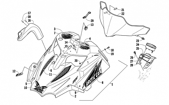 HOOD AND WINDSHIELD ASSEMBLY