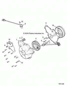 ENGINE, STATOR and COVER - Z18VBE99BW (701149)