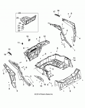 BODY, REAR RACK AND FENDERS - Z17VBE87N2 (49RGRRACKMTG15RZR900)