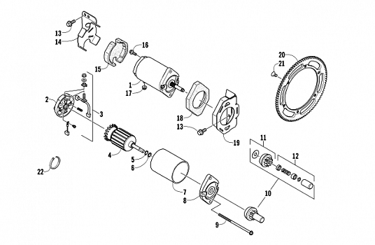 ELECTRIC START - STARTER MOTOR ASSEMBLY