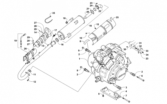 ENGINE AND EXHAUST