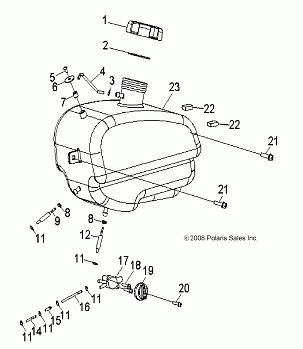 BODY, FUEL TANK and HOSES - A11FA09AA (49ATVFUEL09SP90)