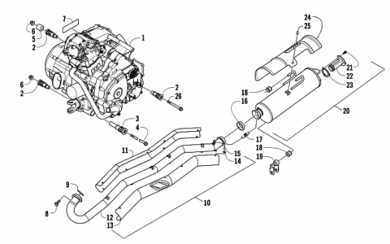 ENGINE AND EXHAUST