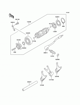 Gear Change Drum/Shift Fork(s)