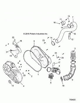 DRIVE TRAIN, CLUTCH COVER AND DUCTING - Z18VBE99BW (700420)