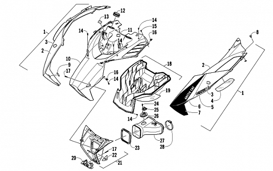 HOOD AND AIR INTAKE ASSEMBLY