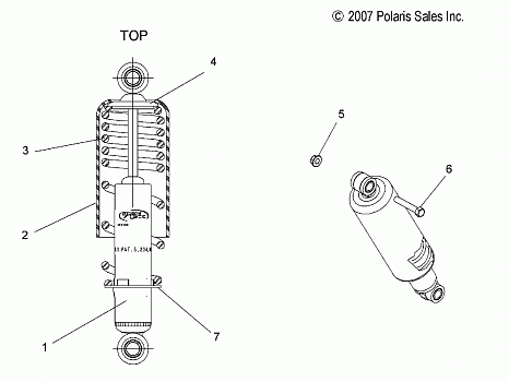 SUSPENSION, SHOCK, FRONT TRACK (7043048) - S18CFF5BSL/BEL (49SNOWSHOCKFRONT7043048)