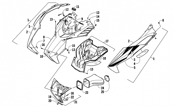 HOOD AND AIR INTAKE ASSEMBLY