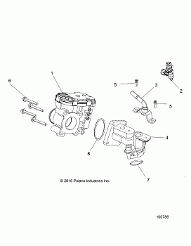 ENGINE, THROTTLE BODY and FUEL RAIL - A18HZA15B4 (100786)