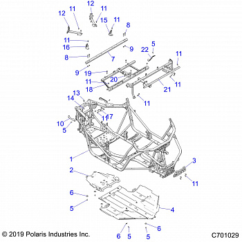 CHASSIS, MAIN FRAME AND SKID PLATE - Z20A5K87BG (C701029)