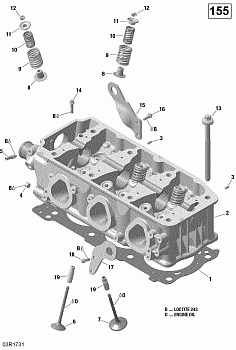 Cylinder Head - 130-155 Model Without Suspension