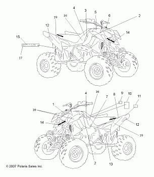 BODY, DECALS - A08GJ52AA/AB/AC (49ATVDECAL08OUT525)