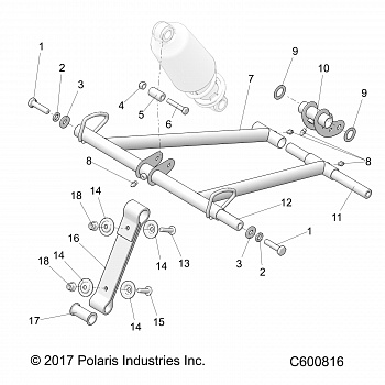 SUSPENSION, TORQUE ARM, FRONT - S19CED5B ALL OPTIONS (C600816)
