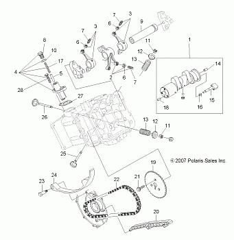 ENGINE, VALVES and CAMSHAFT - A08MH50SS/SQ (49ATVVALVE08SP500)