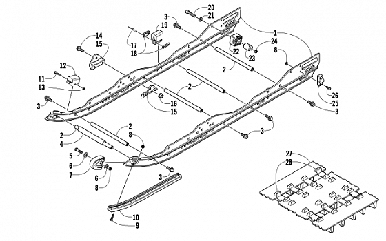 SLIDE RAIL AND TRACK ASSEMBLY