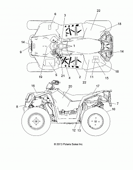 BODY, DECALS - A14GH9EAW (49ATVDECAL14SCRAM)