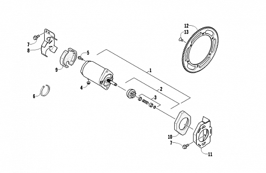 ELECTRIC START - STARTER MOTOR ASSEMBLY