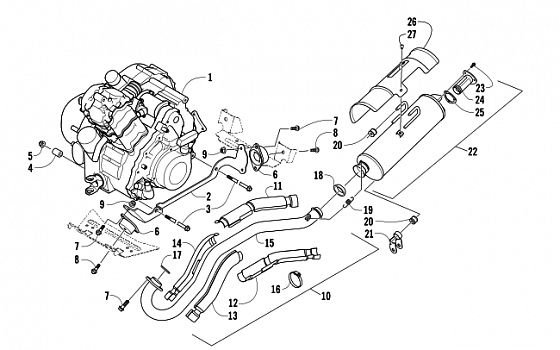 ENGINE AND EXHAUST