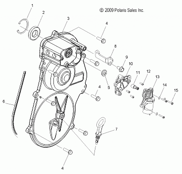 DRIVE TRAIN, GEARCASE COVER ASM. and DIPSTICK - S09PP7FS/FE (49SNOWGEARCASECVR09FST)