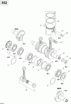 Crankshaft And Pistons 550