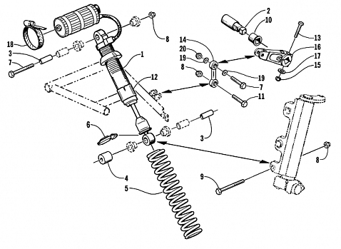 SHOCK ABSORBER AND SWAY BAR ASSEMBLY