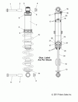 SUSPENSION, SHOCK, IFS (7043725) - S12BF6NSA/NSL (49SNOWSHOCKIFS7043725)