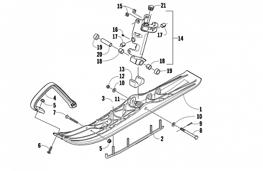 SKI AND SPINDLE ASSEMBLY