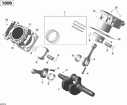 Crankshaft, Piston And Cylinder _02R1510