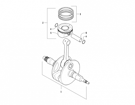 CRANKSHAFT AND PISTON ASSEMBLY