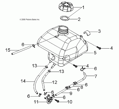 BODY, FUEL TANK and HOSES - A09KA05AB/AD (49ATVFUEL07PRED50)