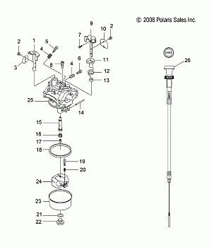 ENGINE, CARBURETOR and CHOKE CABLE - S09WB1AS/AE (49SNOWCARBURETOR09120)