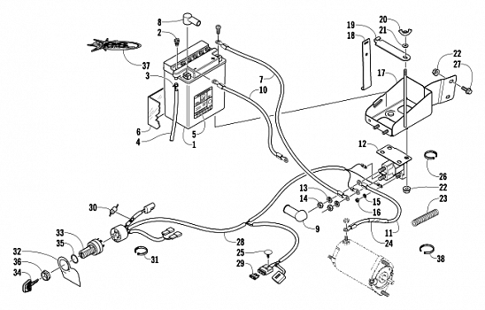 BATTERY, SOLENOID, AND CABLES