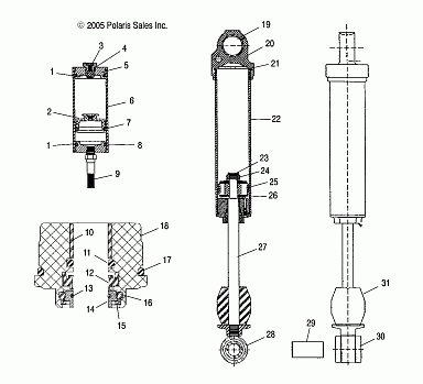 SHOCK, REAR TRACK (M-10/7042216) - S06NP5BSA/NE5BSB (4997239723B14)