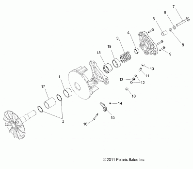 DRIVE TRAIN, PRIMARY CLUTCH - R19RNA57B1/B9/EBX (49RGRCLUTCHDRV12RZR570)