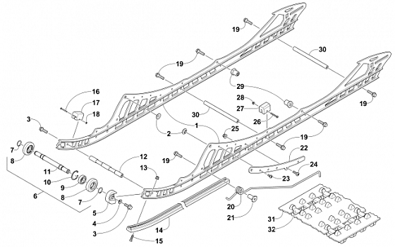 SLIDE RAIL AND TRACK ASSEMBLY