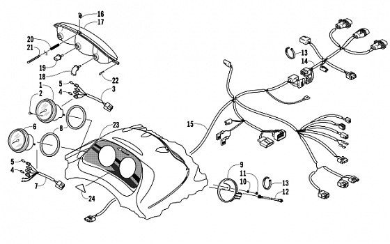 HEADLIGHT, INSTRUMENTS, AND WIRING ASSEMBLIES