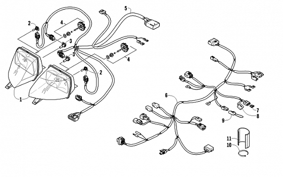 HEADLIGHT AND WIRING ASSEMBLIES