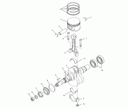 CRANKSHAFT and PISTON - A01CB32AA (4963966396C014)