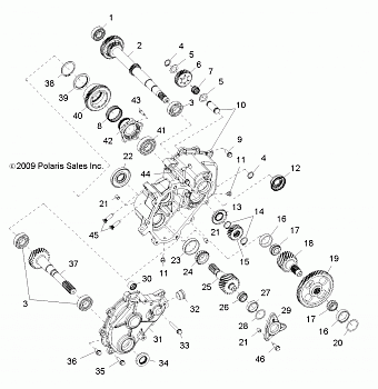 DRIVE TRAIN, MAIN GEARCASE INTERNALS 1 (Built 5/17/10 and After) - R10XH76AA (49RGRTRANSINTL10RZRS)