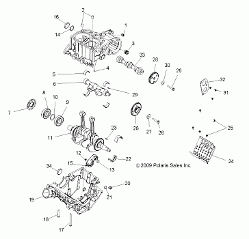 ENGINE, CRANKCASE and CRANKSHAFT - R12VE76FX/FI (49RGRCRANKCASE10RZRS)