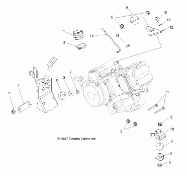 ENGINE, MOUNTING - A08MH50SS/SQ (49ATVENGINEMTG08SP500)