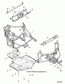 CHASSIS, MAIN FRAME AND SKID PLATES - G20GAE99F2/EFS/BFM/BCM/SFS/SC2 (702180)