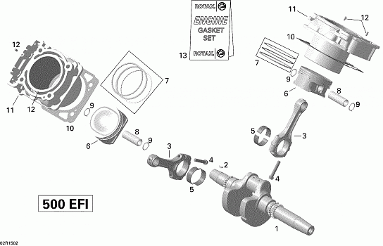 Crankshaft, Piston And Cylinder _02R1502