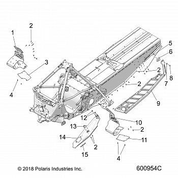 CHASSIS, CLUTCH GUARD/FOOTRESTS/RUNNING BOARDS - S19EKB6PSL (600954C)