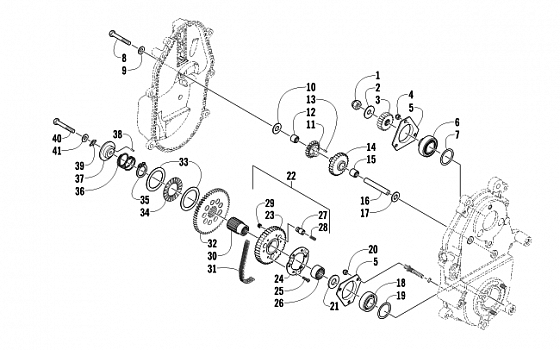 DRIVE/REVERSE DROPCASE ASSEMBLY