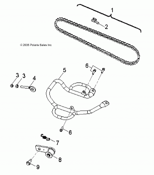 DRIVE TRAIN, DRIVE CHAIN and GUARD - A11FA09AA (49ATVCHAIN08OUT90)