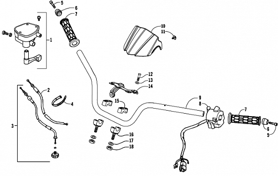 HANDLEBAR AND CONTROLS ASSEMBLY