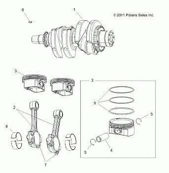 ENGINE, CRANKSHAFT and PISTON - A15SVA85FD (49ATVCRANKSHAFT12SPTRGEPS850)